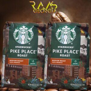 2 Pack Starbucks Pike Place Medium Roast Ground Coffee, 40 oz each